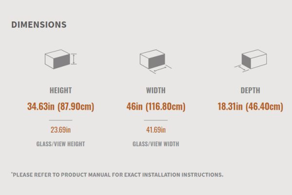 Napoleon Ascent 46 Gas Fireplace Dimensions