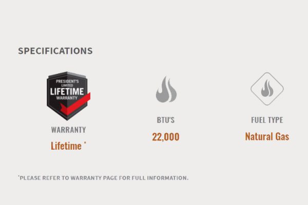 Napoleon Ascent 46 Gas Fireplace Specifications