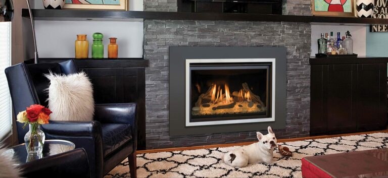 gas fireplace with realistic fire experience