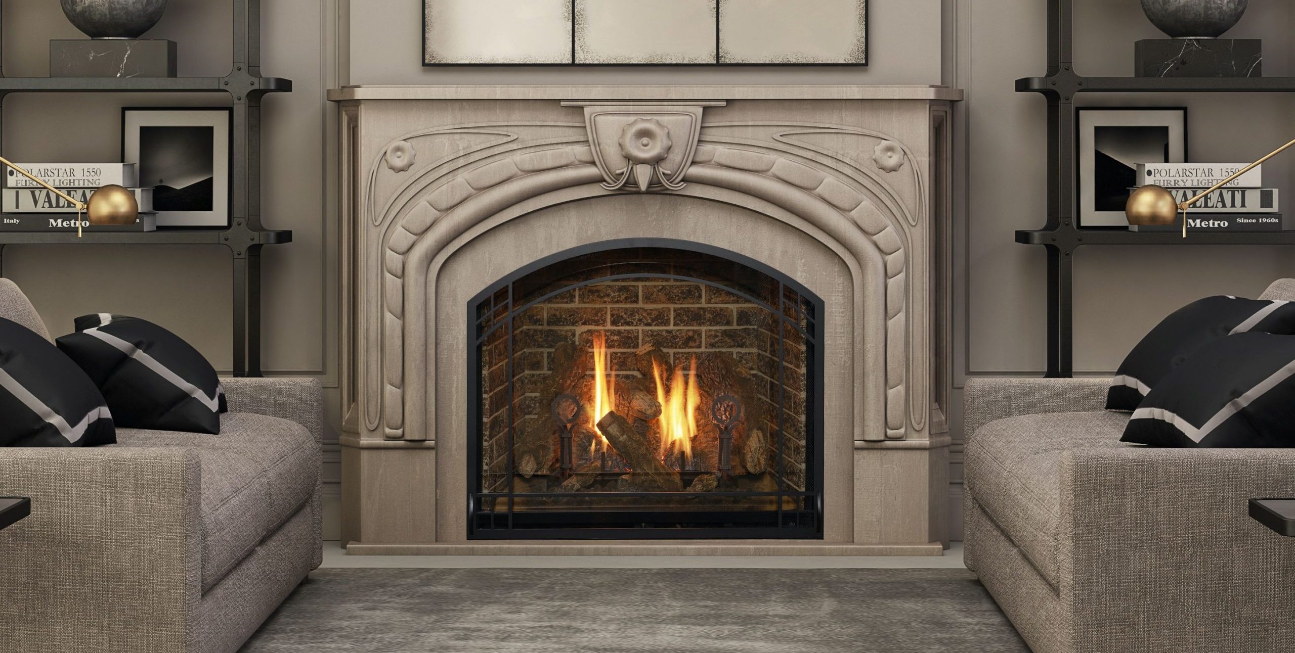 gas log fireplace